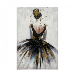 CANVAS PICTURE, WOMAN WITH DRESS, WHITE-BLACK-SILVER, 80x120x3cm 755-12259 CANVAS PICTURE, WOMAN WITH DRESS, WHITE-BLACK-SILVER, 80x120x3cm 755-12259