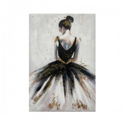 CANVAS PICTURE, WOMAN WITH DRESS, WHITE-BLACK-SILVER, 80x120x3cm 755-12260 CANVAS PICTURE, WOMAN WITH DRESS, WHITE-BLACK-SILVER, 80x120x3cm 755-12260