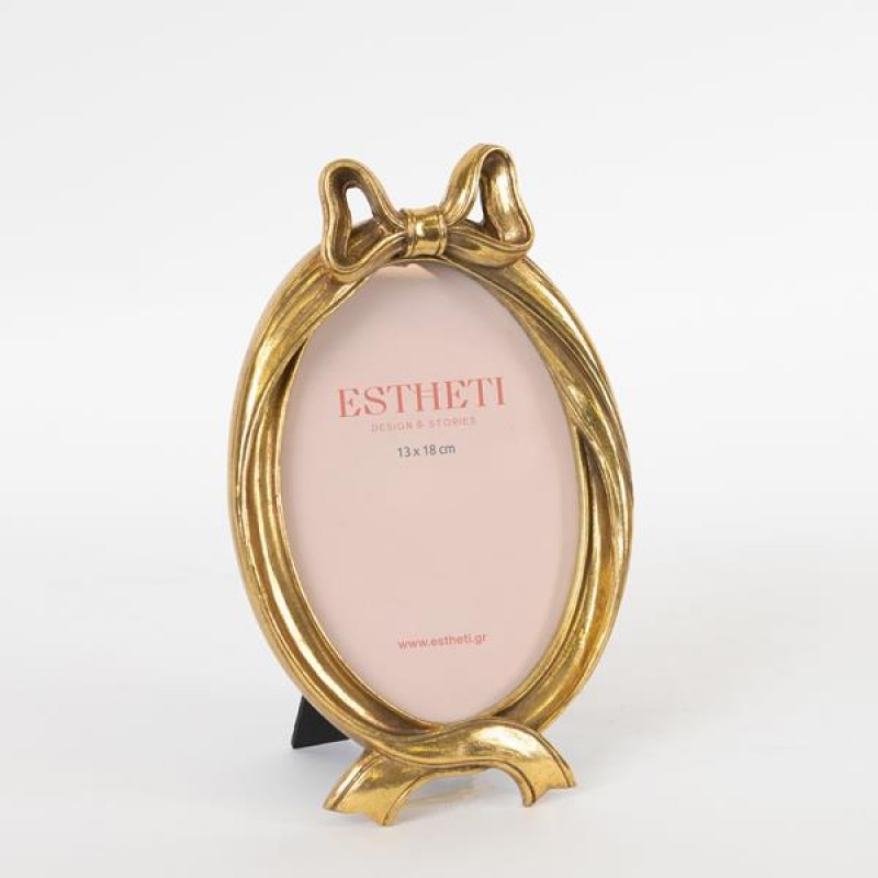 TABLE PHOTO  FRAME(13x18cm), POLYRESIN,  GOLD-BLACK, 15.3.2x24.3cm 756-12037