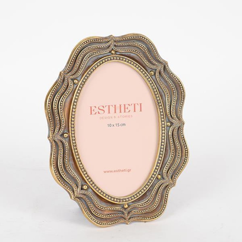 TABLE PHOTO FRAME(10X15),  POLYRESIN, COPPER GOLD, 15x1.5x19.5cm 756-12051