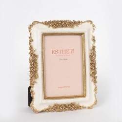 TABLE PHOTO FRAME(13X18),  POLYRESIN, GOLD-CHAMPAGNE, 19x2x23.5cm 756-12053