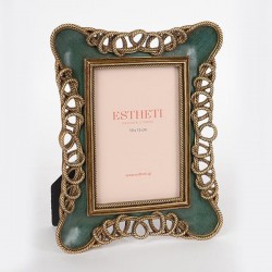 TABLE PHOTO FRAME(10X15), POLYRESIN, GOLD-GREEN, 18x2.5x23.5cm 756-12057 TABLE PHOTO FRAME(10X15), POLYRESIN, GOLD-GREEN, 18x2.5x23.5cm 756-12057