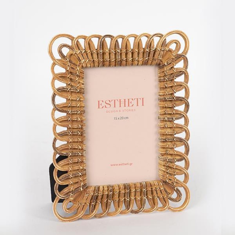 TABLE PHOTO FRAME(15X20), POLYRESIN, YELLOW-BROWN,  22x2x27cm 756-12086