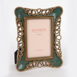 TABLE PHOTO FRAME(13X18), POLYRESIN, GOLD-GREEN,21x2.5x26cm 756-12097