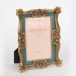 TABLE PHOTO FRAME(15X20), POLYRESIN, GOLD-GREEN, 21x2.5x26cm 756-12100