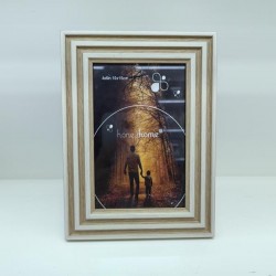 TABLE PHOTO FRAME, PLASTIC, WHITE-BROWN, 10x15cm 756-12112