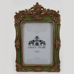 TABLE PHOTO FRAME, POLYRESIN,ANTIQUE, GOLD-GREEN, 15.4x2.3x24.7cm 756-12141 TABLE PHOTO FRAME, POLYRESIN,ANTIQUE, GOLD-GREEN, 15.4x2.3x24.7cm 756-12141