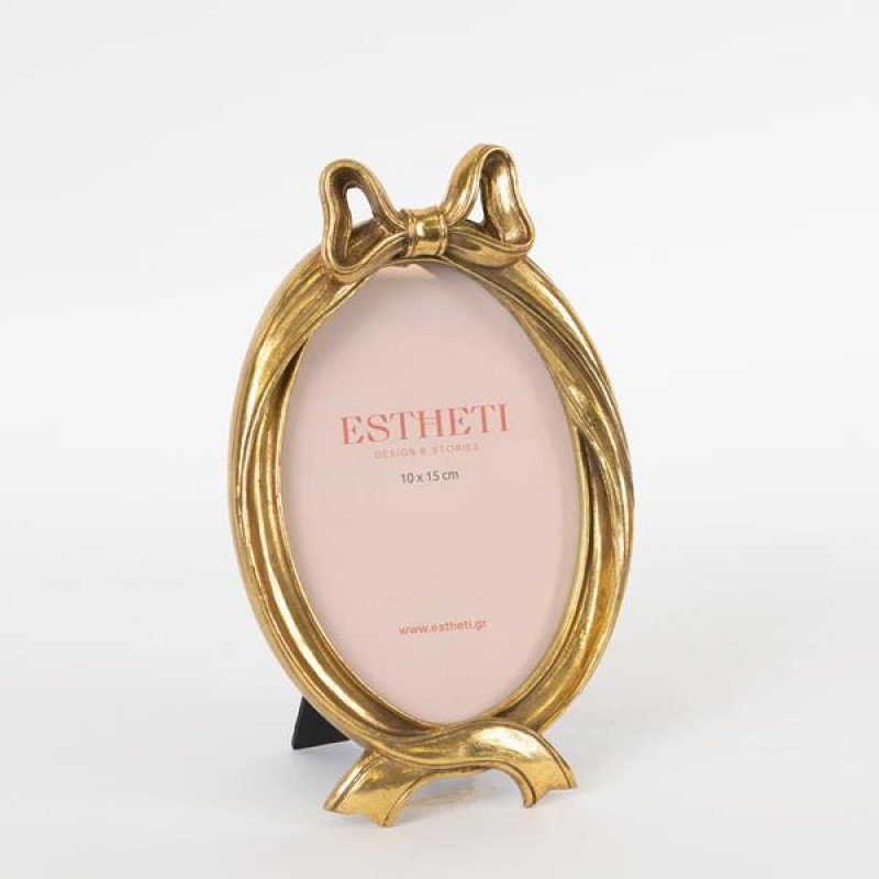TABLE PHOTO  FRAME, POLYRESIN,  GOLD-BLACK, 12.8x3.2x21.3cm 756-12148