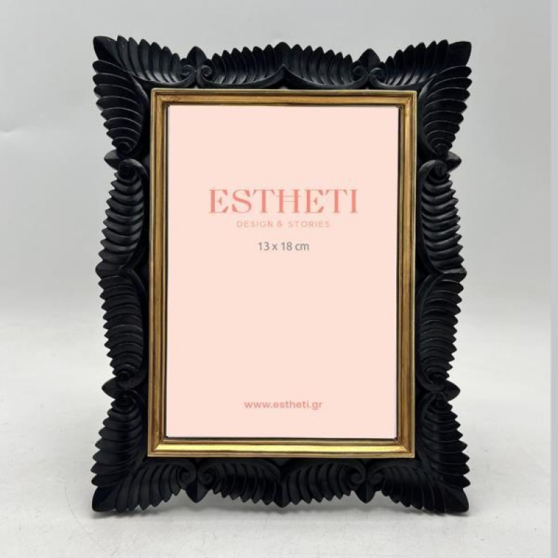 TABLE PHOTO FRAME (13x18), POLYRESIN, BLACK-GOLD, 18.5x1.5x23.5cm 756-12172