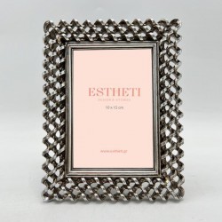 TABLE PHOTO FRAME (10x15), POLYRESIN, SILVER, 16.5x2x21.5cm 756-12179 TABLE PHOTO FRAME (10x15), POLYRESIN, SILVER, 16.5x2x21.5cm 756-12179