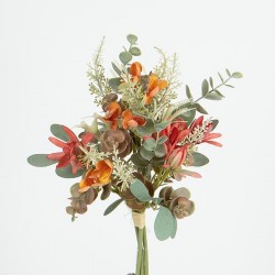 CHRYSANTNEMUM BOUQUET, RED-SALMON, 33cm 758-10043 CHRYSANTNEMUM BOUQUET, RED-SALMON, 33cm 758-10043
