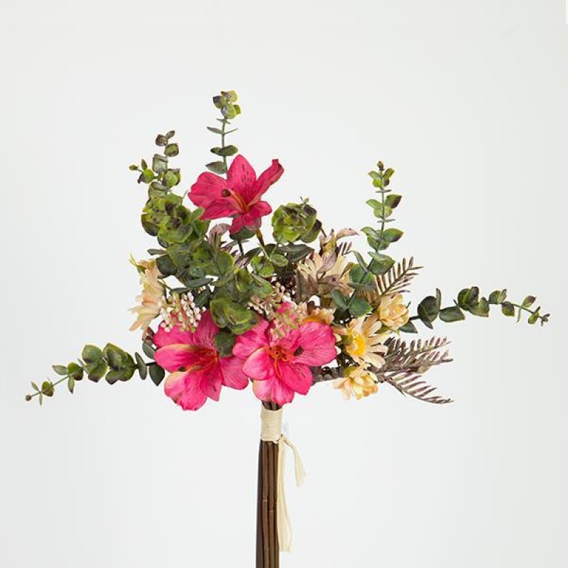 ALSTROEMERIA BOUQUET, DARK PINK-ORANGE, 43cm 758-10053