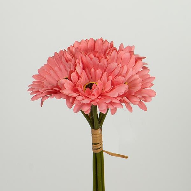 GERBERA BOUQUET, 9 BRANCHES, LIGHT ORANGE, 21cm 758-10064