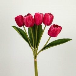TULIP BOUQUET, 5 BRANCHES, PINK, 35cm 758-10065