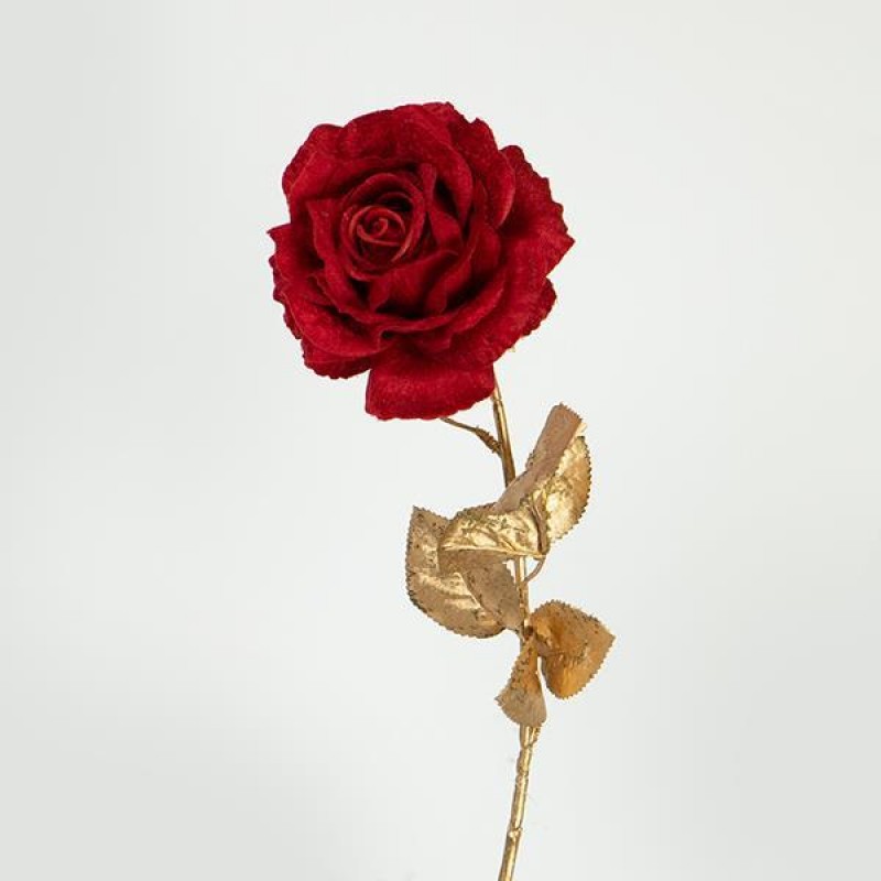FLOWER, ROSE, GOLD-RED, 65cm 758-12111