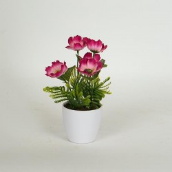 POPPY FLOWER IN A POT, PINK, 18cm 758-14056
