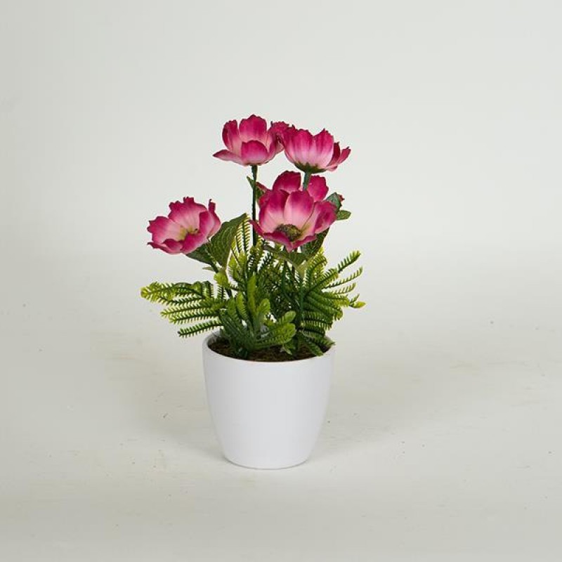 POPPY FLOWER IN A POT, PINK, 18cm 758-14056