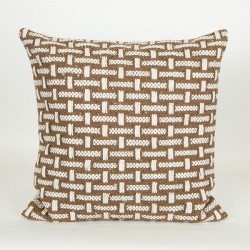 CUSHION, WITH FILLER, COTTON- WOVEN, WHITE-BROWN, 45x45cm 759-10012 CUSHION, WITH FILLER, COTTON- WOVEN, WHITE-BROWN, 45x45cm 759-10012