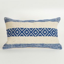 CUSHION, WITH FILLER, COTTON- WOVEN, WHITE- BLUE, 30x50cm 759-10020 CUSHION, WITH FILLER, COTTON- WOVEN, WHITE- BLUE, 30x50cm 759-10020