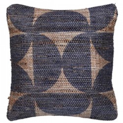 CUSSION, WITH FILLING, JUTE, NATURAL-BLEU, 45x45cm 759-10029 CUSSION, WITH FILLING, JUTE, NATURAL-BLEU, 45x45cm 759-10029