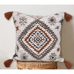 CUSSION WITH FILLING, COTTON WOVEN, WHITE-MULTICOLOR, 45x45cm 759-10031 CUSSION WITH FILLING, COTTON WOVEN, WHITE-MULTICOLOR, 45x45cm 759-10031