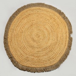 RUG, JUTE WITH FRINGES, NATURAL,  120CM 759-12013
