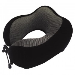 TRAVEL NECK PILLOW WITH MEMORY FOAM BLACK 920-30007