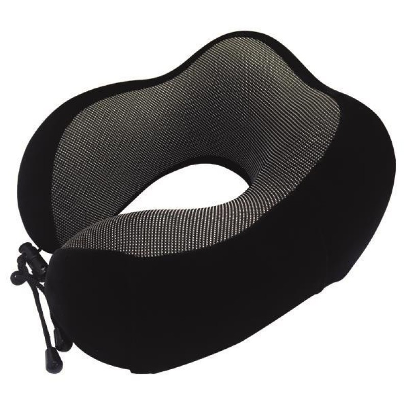 TRAVEL NECK PILLOW WITH MEMORY FOAM BLACK 920-30007