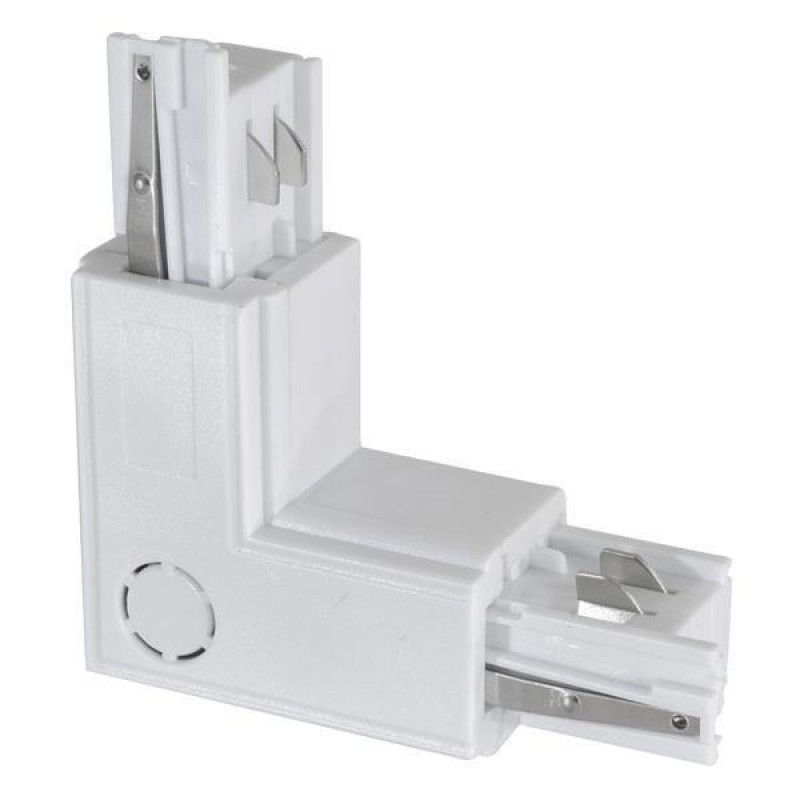 CONJUCTION RAIL UNIVERSAL 4 LINES ANGLE 90⁰ WITH POWER SUPPLY WHITE 145-59204