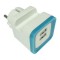 ADAPTOR FROM SCHUKO TO 2 USB 5V DC 2,4A BLUE 147-09000