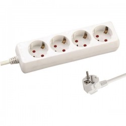SOCKET 4 SCHUKO HOLES CABLE 3X1,5mm EXTENSION 3m WITH SHUTTER PROTECTION 147-62221 SOCKET 4 SCHUKO HOLES CABLE 3X1,5mm EXTENSION 3m WITH SHUTTER PROTECTION 147-62221