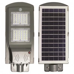 СОЛАРНА УЛИЧНА ЛАМПА С ДАТЧИК ЗА ДВИЖЕНИЕ LED SMD 40W СИВА 6000K IP65