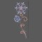 POLE DECORATION PROFESSIONAL DESIGN WITH SNOWFLAKES, WHITE AND WARM WHITE LED ROPE LIGHT, WITH 80 WHITE LED,  198x69,5cm, IP44 600-23081