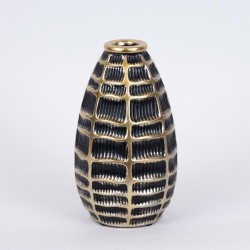 VASE, POLYRESIN, GOLD - BLACK, 11.5x11.5x19.9cm 752-21114 VASE, POLYRESIN, GOLD - BLACK, 11.5x11.5x19.9cm 752-21114