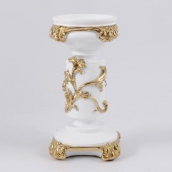 CANDLESTICK, POLYRESIN, WHITE - GOLD, 10.8x10.7x20.8cm 752-26064 CANDLESTICK, POLYRESIN, WHITE - GOLD, 10.8x10.7x20.8cm 752-26064