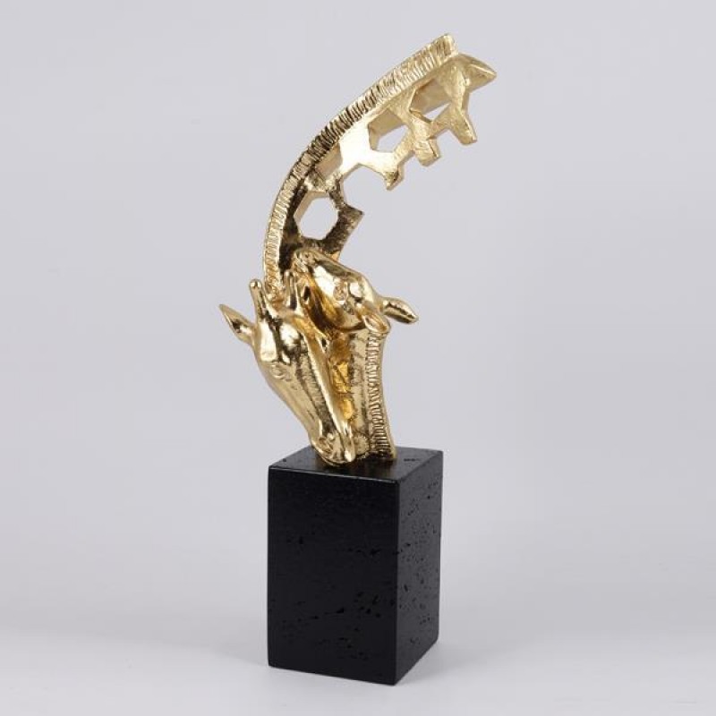 TABLE DECORATION, POLYRESIN, BABY GIRAFFE, GOLD, 18.5x12x45cm 752-28613