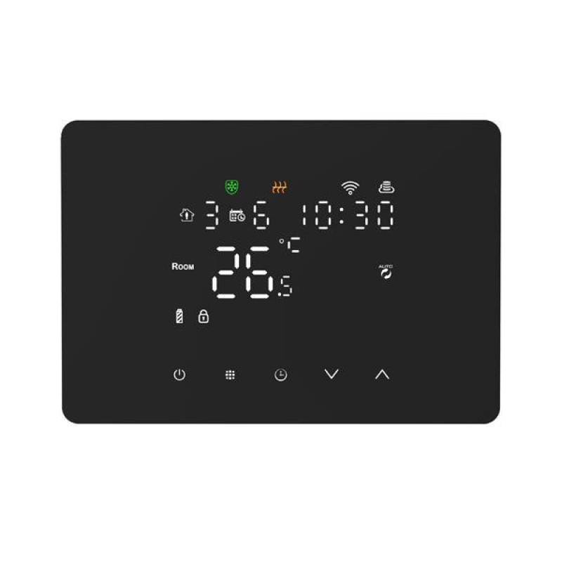 ROOM THERMOSTAT WEEKLY CROSSED DIGITAL WIFI BLACK 147-44045