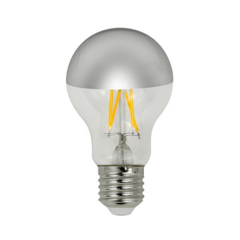 LED КРУШКА A60 С КРЪСТЕН ФИЛАМЕНТ 8W E27 2700K ДИМИРУЕМА СРЕБЪРНО ОГЛЕДАЛО
