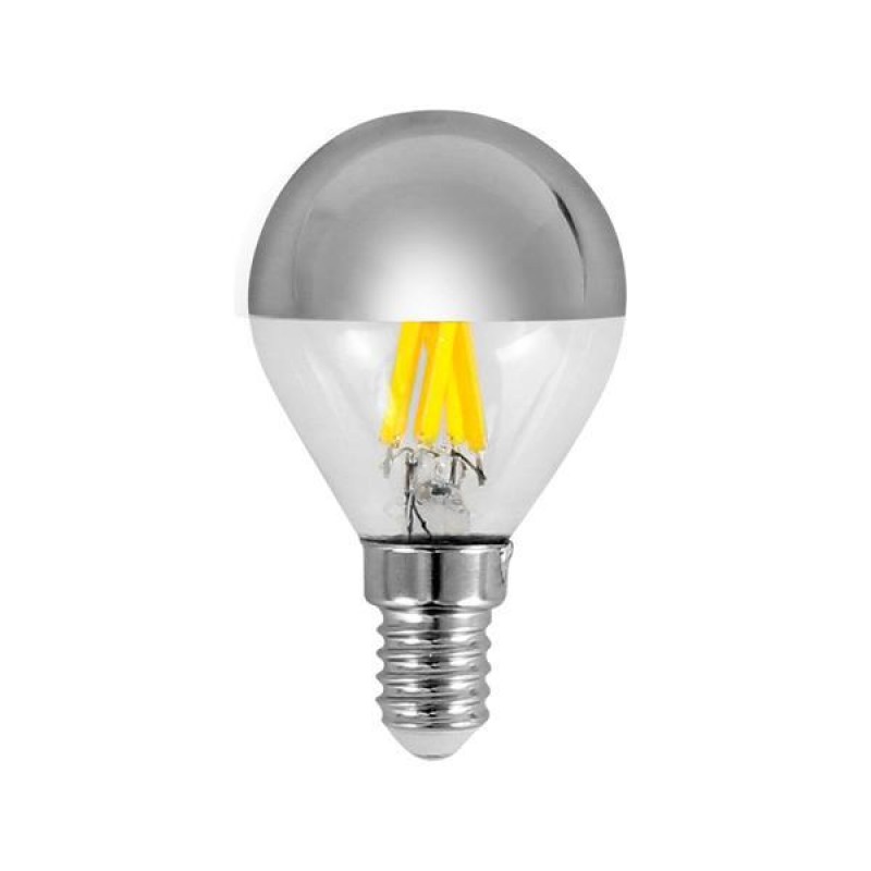 LED КРУШКА G45 С НАКРЪСТЕНИ ФИЛАМЕНТИ 6.5W E14 2700K СРЕБРИСТА