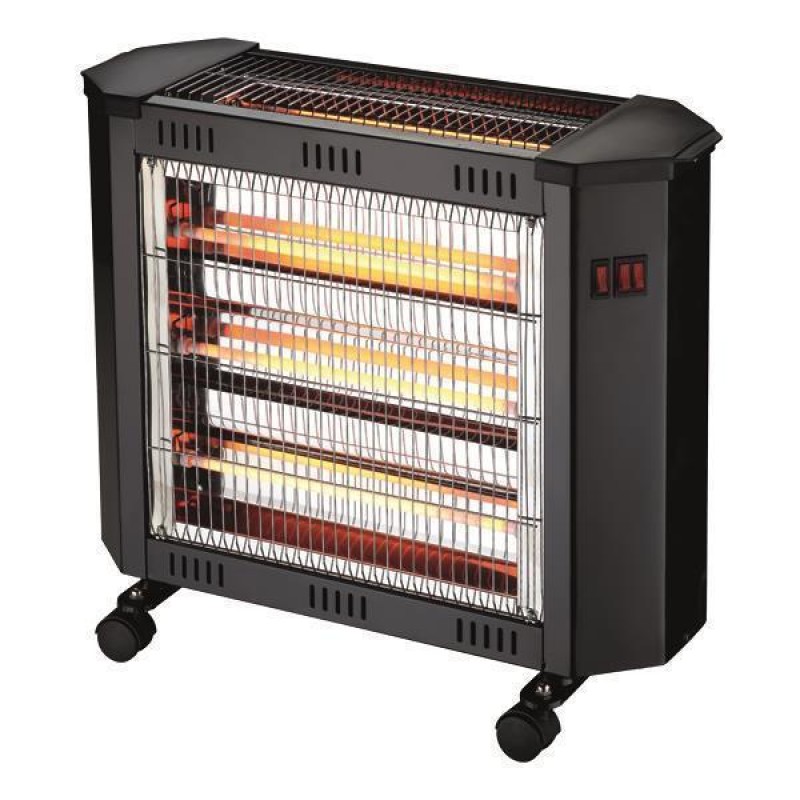 QUARTZ HEATER 2400W BLACK WITH FAN & HUMIDIFIER 920-29152