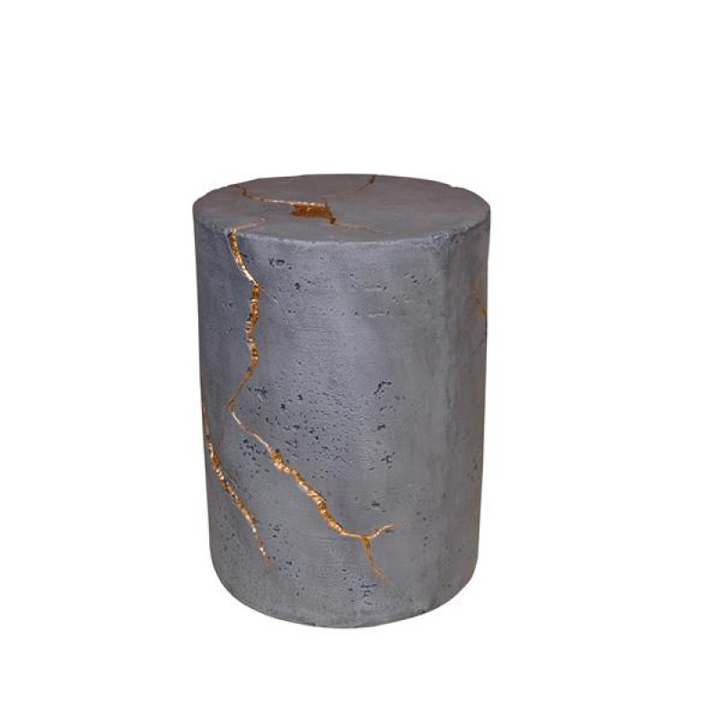 SIDE TABLE, MGO, GREY-GOLD, 38.5x38.5x51.5 cm 810-00004
