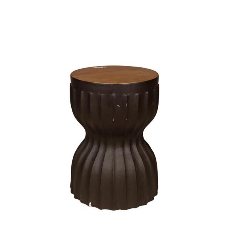 SIDE TABLE, MGO, BLACK-GOLD, 38.5x38.5x53 cm 810-00012
