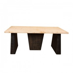 TABLE, WOODEN-MDF, BLACK-NATURAL, 180x90x75cm 810-00014 TABLE, WOODEN-MDF, BLACK-NATURAL, 180x90x75cm 810-00014