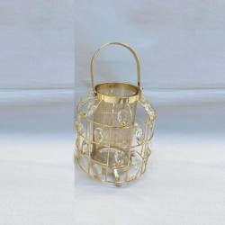 LANTERN,  METAL, GOLD, 20x22cm 819-00250