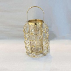 LANTERN,  METAL, GOLD, 20x27cm 819-00251