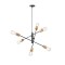PENDANT LIGHT FIXTURES 6LIGHTS  6XΕ27 850X850X1540mm WOODEN&METAL BLACK ARTE ILLUMINA EDISON 144-30122