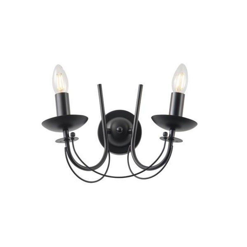 СТИЛНА СТЕННА ЛАМПА KRISTALLO ЧЕРЕН МЕТАЛ 2XE14 СТИЛНА СТЕННА ЛАМПА KRISTALLO ЧЕРЕН МЕТАЛ 2XE14