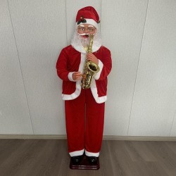 ДЯДО КОЛЕДА СЪС САКСОФОН, С МУЗИКА И ДВИЖЕНИЕ, 180 СМ