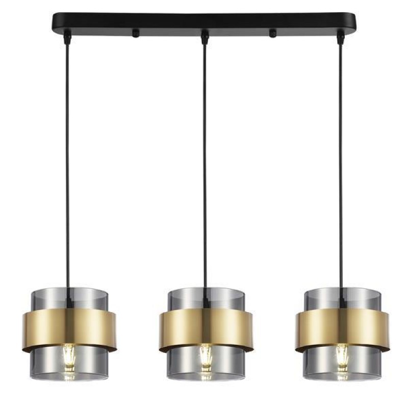 PENDANT LIGHT  3LIGHTS 3XE27 180X1215mm Max 15W,BLACK GOLD ARTE ILLUMINA RELIAC 144-28542
