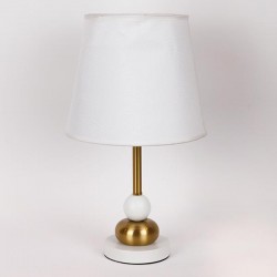 TABLE LAMP, WITH LINEN SHADE, CERAMIC, WHITE-GOLD, 25x18x43cm 814-50008